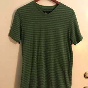 Green stripped v neck t shirt